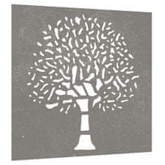 shumee Zahradní nástěnná dekorace 55 x 55 cm cortenová ocel Strom