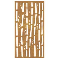Vidaxl Zahradní nástěnná dekorace 105 x 55 cm cortenová ocel Bambus