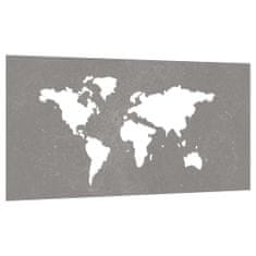 shumee Zahradní nástěnná dekorace 105x55 cm cortenová ocel Mapa světa