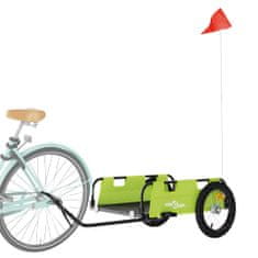 Vidaxl Přívěsný vozík na kolo zelený oxfordská tkanina a železo