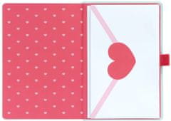 CurePink Poznámkový blok s promítací propiskou Pusheen: Love Notes (14,8 x 21 cm)