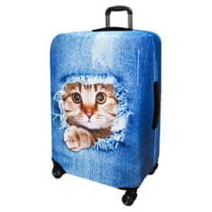 KUFRYPLUS Obal na kufr H155 Kočka v džínách L