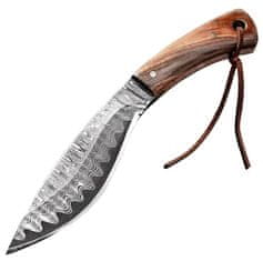 Turistický nůž s ozdobenou čepelí KUKRI, 19 cm T-352