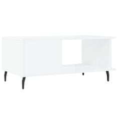 Greatstore Konferenční stolek lesklý bílý 90 x 50 x 40 cm kompozitní dřevo
