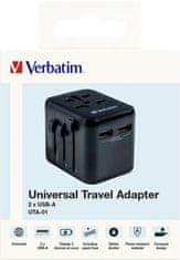 Verbatim Cestovní adaptér "UTA-01", univerzální, 2x USB, 49543