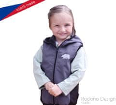 ROCKINO Softshellová dětská vesta Rockino vzor 8742 - šedá, velikost 128