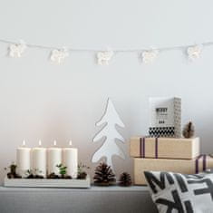 DecoKing Vánoční světelný řetěz CRALA s dřevěnými soby bílý