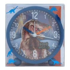 Dino World Stolní budík s osvětlením , Modrý s hnědým T-Rexem | 0412153_A