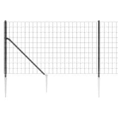 Vidaxl Drátěný plot s kotevními hroty antracitový 0,8 x 10 m
