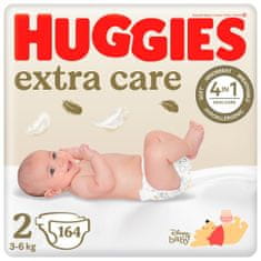 Huggies 2x Extra Care pleny jednorázové 2 (3-6 kg) 162 ks
