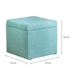 Butopêa Taburet židle s úložným prostorem, 50x50cm, mátové barvy - BUTOPEA
