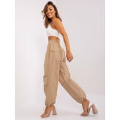 Och Bella Dámské kalhoty s manžetami OCH BELLA béžové TW-SP-OB056.86P_400088 M