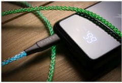 FIXED svítící nabíjecí kabel USB-C - USB-C, PD 60W, 1.2m, duhová