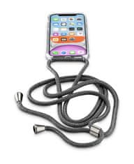 CellularLine Transparentní zadní kryt Cellularline Neck-Case s černou šňůrkou na krk pro Apple iPhone 11