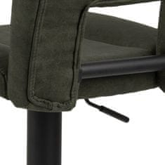 Actona Otočná barová židle Sylvie tmavě zelená/černá