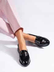 Vinceza Originální černé dámské polobotky na širokém podpatku + Ponožky Gatta Calzino Strech, černé, 37