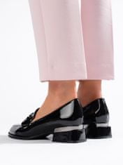 Vinceza Originální černé dámské polobotky na širokém podpatku + Ponožky Gatta Calzino Strech, černé, 37