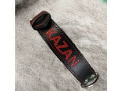 TLW Černý kožený obojek pro psa CLASSIC, červené šití, vel.: M: 40-50cm, šíře 30mm