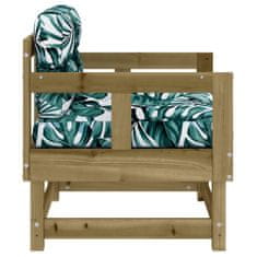 Vidaxl Zahradní židle s poduškami 2 ks impregnovaná borovice