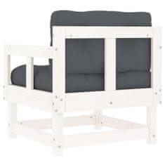 Vidaxl Zahradní židle s poduškami 2 ks bílé masivní borové dřevo