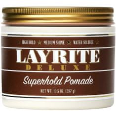Layrite Superhold Pomade – silně fixační pomáda, trvalý styling bez lepení a zatížení, zlepšení pružnosti vlasů, 297g