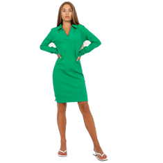 RUE PARIS Dámské šaty s výstřihem do V RUE PARIS zelené RV-SK-8068.60P_388671 S