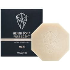 Masveri Beard Soap Pure Scent - vyhlazující a posilující mýdlo na vousy, jemně čistí vousy a pokožku obličeje, 100g