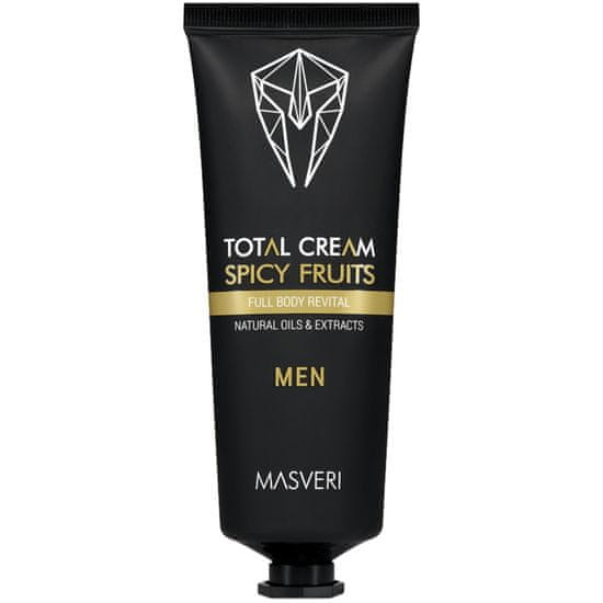Masveri Total Cream Spicy Fruits - Tělový krém pro muže, vyživuje a pečuje o pokožku, chrání pleť před škodlivými vnějšími vlivy, 125 ml