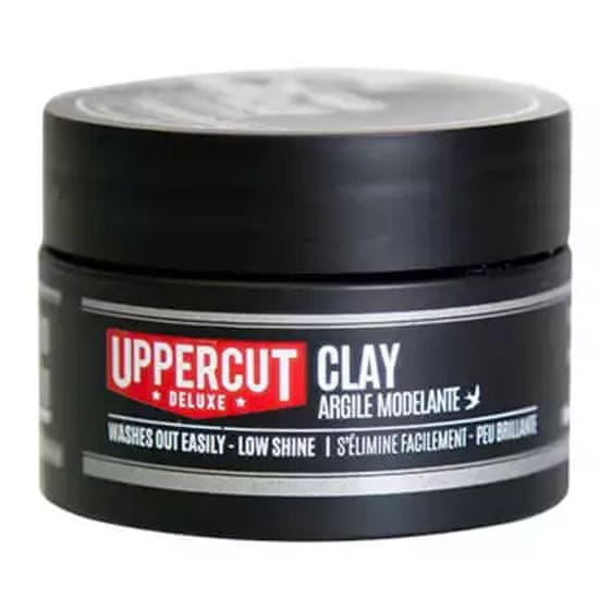 Uppercut Deluxe Deluxe Clay – matná pasta na vlasy, dlouhotrvající matný finiš účesu, přirozený styling vlasů, 25g