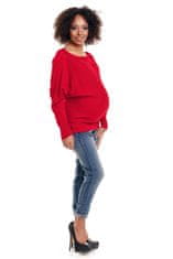 PeeKaBoo Dámský těhotenský svetr Barcs červená Univerzální