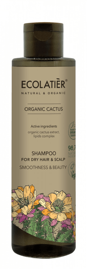 Ecolatier Šampon na suché vlasy, hladkost a krása, KAKTUS, 250 ml