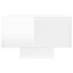 shumee Konferenční stolek lesklý bílý 100x49,5x31 cm kompozitní dřevo