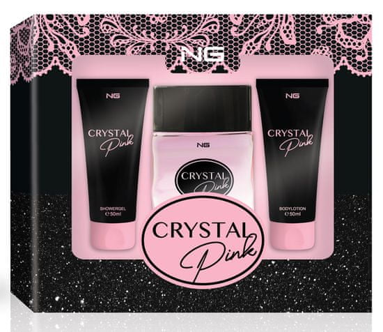 NG Perfumes NG Dárková dámská sada eau de parfum 100ml, sprchový gel, tělové mléko 50 ml, Crystal pink