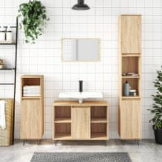 Greatstore 3dílný set koupelnového nábytku dub sonoma kompozitní dřevo