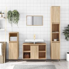 shumee 3dílný set koupelnového nábytku dub sonoma kompozitní dřevo