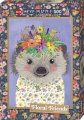 Heye Puzzle Floral Friends: Veselý ježek 500 dílků
