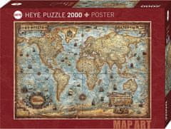 Heye Puzzle Map Art: Svět 2000 dílků