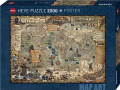 Heye Puzzle Map Art: Svět pirátů 2000 dílků