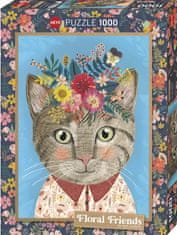 Heye Puzzle Floral Friends: Krásná kočička 1000 dílků