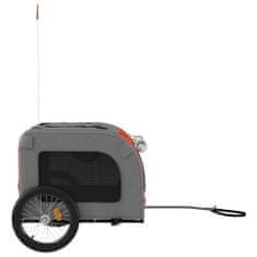 Greatstore Vozík za kolo pro psa oranžový a šedý oxfordská tkanina/železo