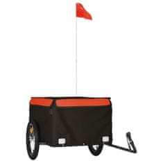 Vidaxl Vozík za kolo černý a oranžový 45 kg železo
