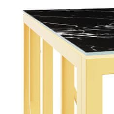 Greatstore Konferenční stolek zlatý 50 x 50 x 50 cm nerezová ocel a sklo