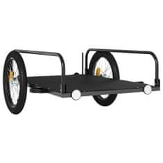 Greatstore Přívěsný vozík za kolo černý 135 x 70 x 37 cm železo