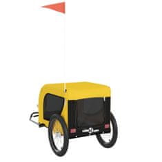 Vidaxl Vozík za kolo pro psa žlutý a černý oxfordská tkanina a železo