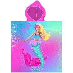 Carbotex Dívčí plážové pončo - osuška s kapucí Barbie - Mořská panna
