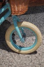 Isabelle Rose Dětské odrážedlo balanční kolo v pastelově modré barvě s košíkem