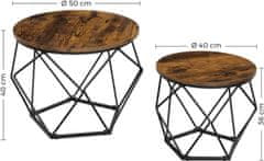 Artenat Konferenční stolek Derek (SET 2 ks), 50 cm, hnědá