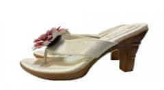 LEVNOSHOP Dámské pantofle na podpatku - bílé 35