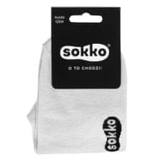 SOKKO 3x Pánské bambusové ponožky 3/4 nad kotník 45-47 - šedá