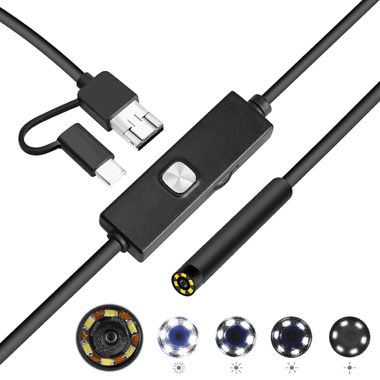 W-STAR W-Star Endoskopická kamera UCAM7x5 sonda 7mm 5m měkký kabel 640x480, konektor 3v1